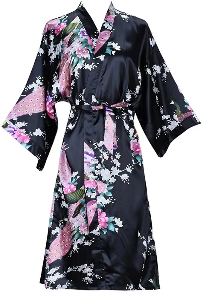 Floral Satin Bridal Kimono Robe™